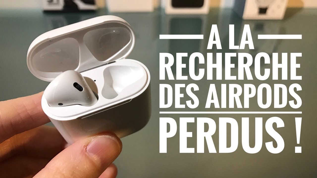 Écran d'iPhone affichant l'app Localiser avec la position d'une paire d'AirPods sur une carte