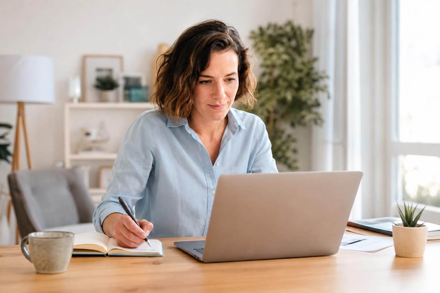 Personne travaillant sur un ordinateur depuis son domicile